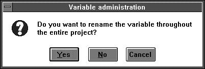 5.4.2 Changing variables entries If changes are made with existing variables, then these may affect the various programs. To avoid errors, the programs concerned are listed when such changes are made.