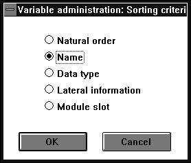 5.4.6 Sorting with Variables list or Loop tag list Sort select sorting criteria [Ok] (abort the action with mouseclick