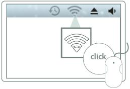 Mac OSX Click on the icon for wireless