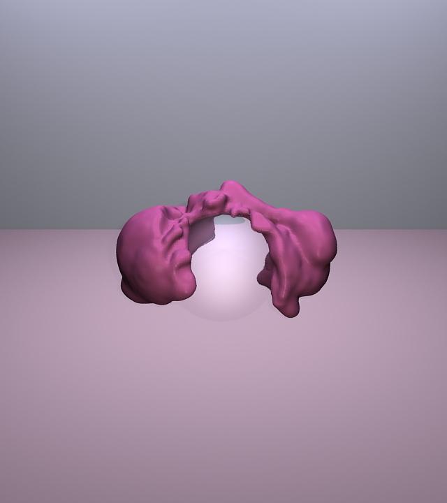 Figure 4: An elastoplastic bunny falls on a sphere. An additional example appears in the video. method for animating large viscoplastic flow.