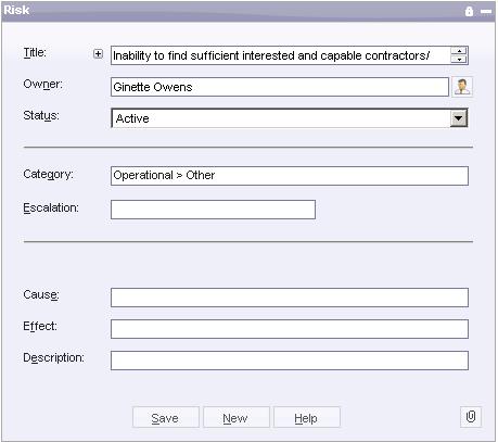 The Risk List layout and columns can be pre-configured for users. Column widths may also be altered by the user on-the-fly to suit the data being displayed.