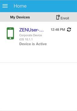 The ZENworks Device Enrollment Profile contains the MDM profile required for ZENworks to managed the