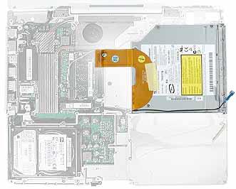 Preliminary Steps Before you begin, remove the following: Battery Keyboard and RAM shield AirPort Extreme Card Memory Bottom case Bottom shield DC-in board Top case Top shield Procedure 1.