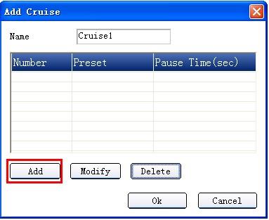 Click Add will pop-up the add cruise window: It support