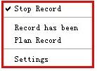 : Record: Once record function actived, this icon will change to red color.