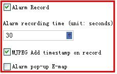 MJPEG compressed into MPEG-4 formart: Select it to enable the function, will save the space for recording files. 5.