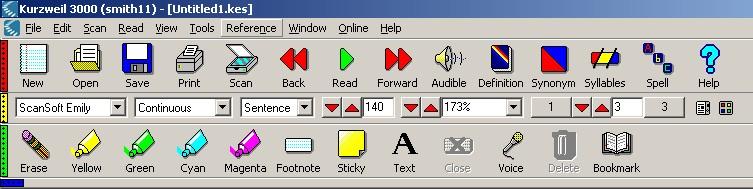 In this guide you will need to use the Main, Reading and Study Skills Toolbars. If you cannot see these toolbars (see Fig.
