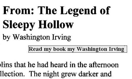 3) When you have finished typing, click outside the note Read this book by Washington Irving Fig 11.