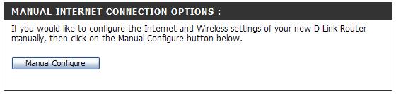 To manually configure the Internet connection settings, log into the EH100, and from the Setup