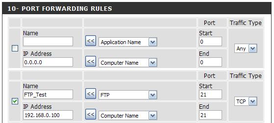 To create a Port Forwarding rule, check the box to enable the rule, and fill in the required configuration fields. Name: Enter a name for the rule.