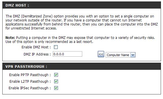 Enable DMZ Host: Check this box to enable DMZ.