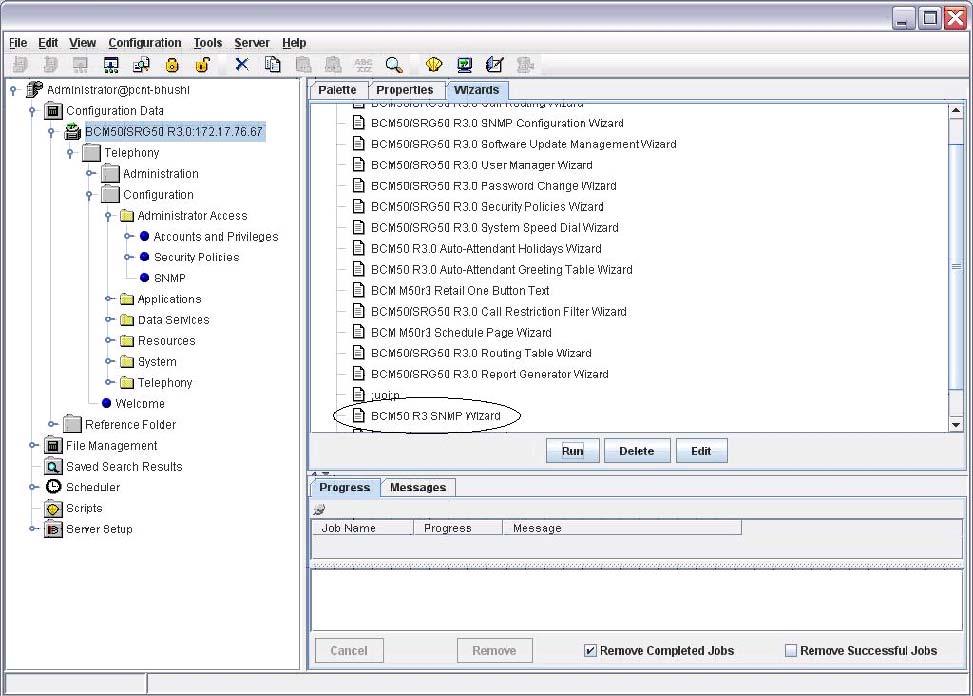 268 Avaya Business Communications Manager 6.0 wizard builder When you click Finish, the new custom wizard appears in the Wizards list for any Avaya BCM of similar configuration.