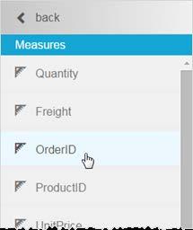 2. Select a measure by either: Double-clicking the name of the measure.
