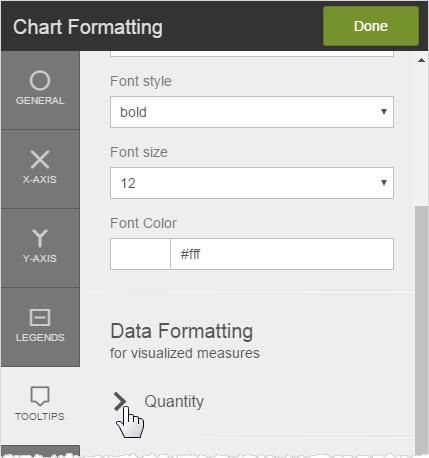 2. In the Chart Formatting Tooltips tab, in the Data Formatting section, click the
