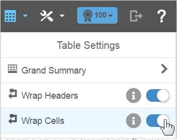 When headers are too long, toggle Table Settings - Wrap Headers.