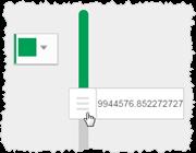 rendered in green. Use the slider to set the conditional threshold.