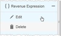 Tip: To edit or delete an expression, navigate to the expression in the Subject Area and click Add (+).