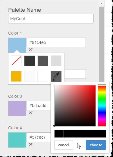 8. Click Done. To add a color palette 1. Click Chart Formatting.
