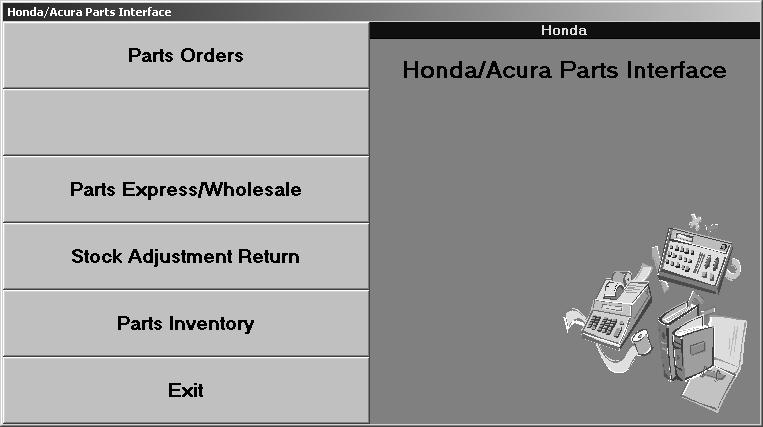 FLEX DMS Parts Inventory This utility allows Honda and Acura dealers to download parts orders, wholesale compensation reports, and parts returns to Honda.