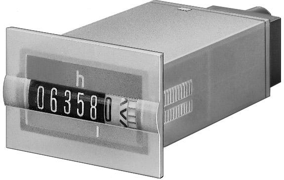 Time Counter mini "h", AC Version Type 633-AC Miniature dimensions Quiet operation Protection class IP 65 6-digit, 0... 99999.9 h Supply voltage Vop acc.
