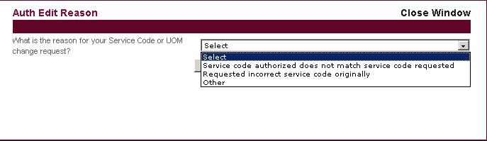 EDIT SERVICE CODE AND/OR UOM To Change the Service Code and/or Unit of Measure 1.
