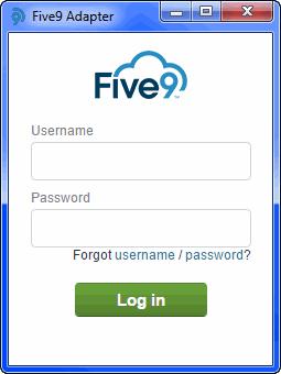 Using the Five9 Softphone Connecting to Five9 UC for Microsoft 1 Enter your user name and password. 2 Optionally, check Remember me. Your user name will be remembered, but your password will not.