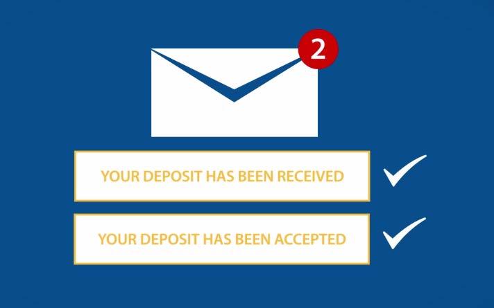 submit button. 15. You will receive 2 emails with the deposit feature.