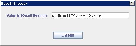 Using the Send Master Utility Chapter 2 Use the Base64 Encoder dialog box to encode the authentication credentials.