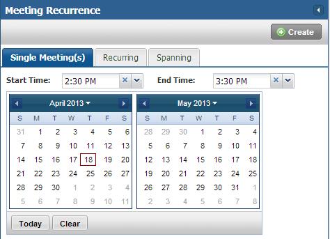 6. On the Meetings tab (step two) users will fill in the necessary information of Meeting Name and Meeting Type then proceed to set up the various meeting patterns (days/times) that make up the