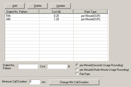 16 Account Code Settings Call Cost To access the Call Cost window, click on the Call Cost shortcut in Views> Configuration> Call Cost.
