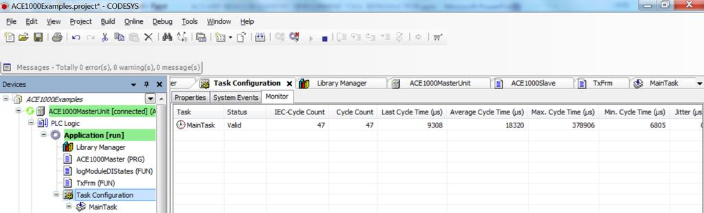 Configure the application s Main Task priority to 16, Type to cyclic and