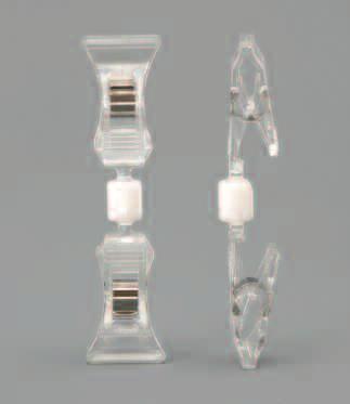 0.69/ea. 0.66/ea. WYSH5 VersaGrip Double Sign Holder Clear plastic. Both clips hold material up to 3/8 thick.