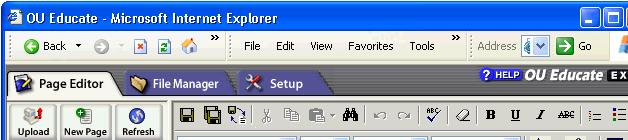 Web Page Editor The Web Page Editor is a what-you-see-is-what-you-get (WYSIWYG) frame that offers full page editing. Page editing functions are represented as buttons in the toolbar.