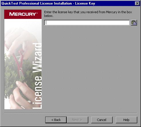 Chapter 3 Working with QuickTest Professional Licenses 3 Click Next to begin installing the license. The License Key screen opens.