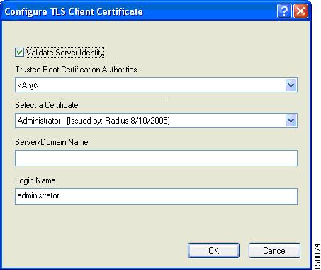 Chapter 5 Setting Security Parameters Step 6 If you chose TLS Client Certificate in Step 3, refer to Enabling EAP-TLS section on page 5-45 (Step 5 to Step 10) to configure the options in the