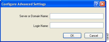 Setting Security Parameters Chapter 5 Configuring Advanced Settings To specify a server or domain name and a login name to use for authenticating user credentials (see Figure 5-19), follow these