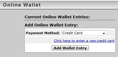 Step 2. Use the Payment Method dropdown to select the method to be used for this wallet.