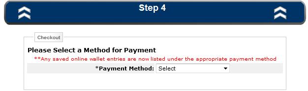 Step 4. Select your payment method from the drop down.