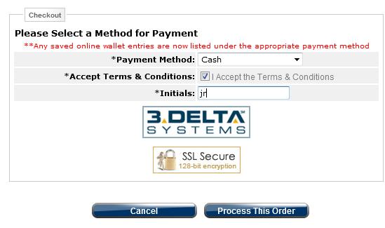 on your location and payment method), then click Process This Order.