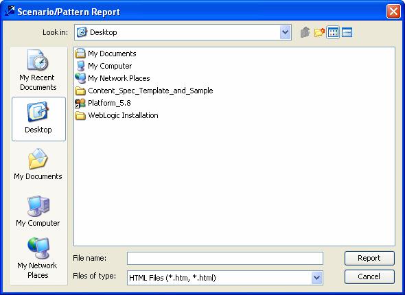 About the Pattern Report Chapter 4 Sequence Scenario Editor Do not override the default HTML file extension. To Generate a Pattern Report To generate a pattern report, follow these steps: 1.