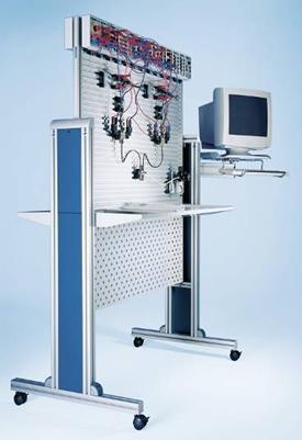 Training Systems: Pneumatics ProLine - Support carrier DS3 Usable for pneumatics and sensors Two independent workstations Grooved plates for Snap-in components, e. g.