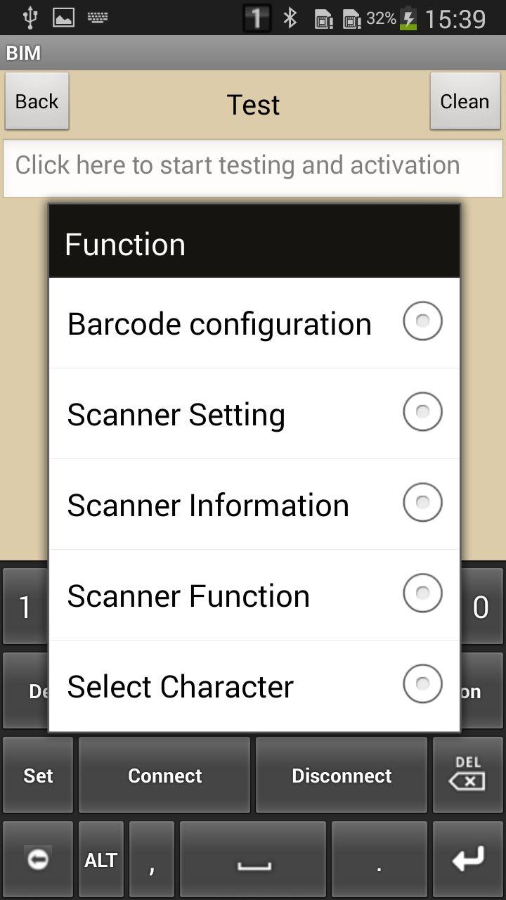 Instruction for Bluetooth Input The 13th The 14th Note: When you configure the barcode reader, please keep the scanner is active mode, the