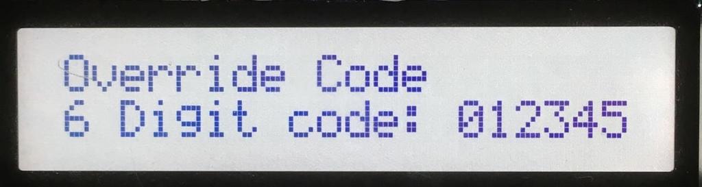 Select if you are using the Relay Timers function. You can activate the relay on a time schedule. Access Override Code Menu This is the six-digit code used to enter the Access Override Mode.