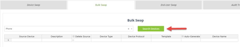 Section 10.5 Using Bulk Swap The Swap feature can also be used in bulk to migrate multiple phones or devices profiles. There are two methods to perform device swaps in bulk.
