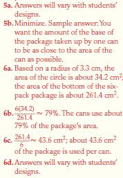 Lesson 4.3 - ACTIVITY: Area and Package Obj.: create a mathematical model for an efficient package design. use area formulas to find the areas of various polygons.