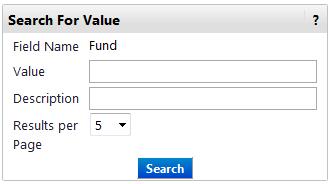 System Functions - Profile Setup - Funding FUND 5 4 STEP : Select Create New Value. Values selection menu appears.