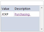 System Functions - Profile Setup - Funding STORAGE LOCATION - DEFAULT SELECTION STEP : Click the hyperlinked Description of the value you wish to make Default. Edit Existing Value menu appears.