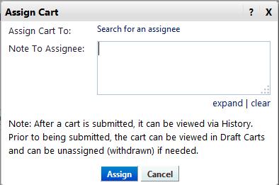 Assigning a Cart STEP : Add one or more items to your cart.