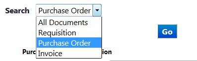 STEP : Enter Purchase Order or Requisition number into Purchase Order/ Requisition Number(s)