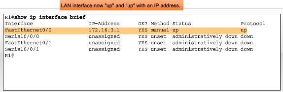 * Make sure you are familiar with the output of show ip int brief. Ideally, you want to see the status shows as up and protocol shows as up.